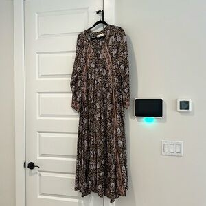 COPY - Elegant Red Patterned Maxi Dress